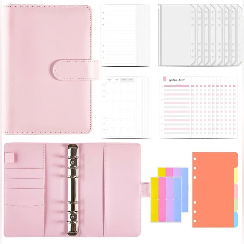 Budget Binder planner With Zipper Envelopes A6 Binder With Cash Envelopes